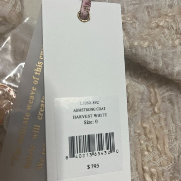 LOVESHACKFANCY Harvest White Coat Size 0 - Picture 5 of 10